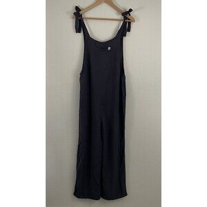 Passenger Womens L Gray Lazy Day Overalls Viscose Tie Shoulder Straps
